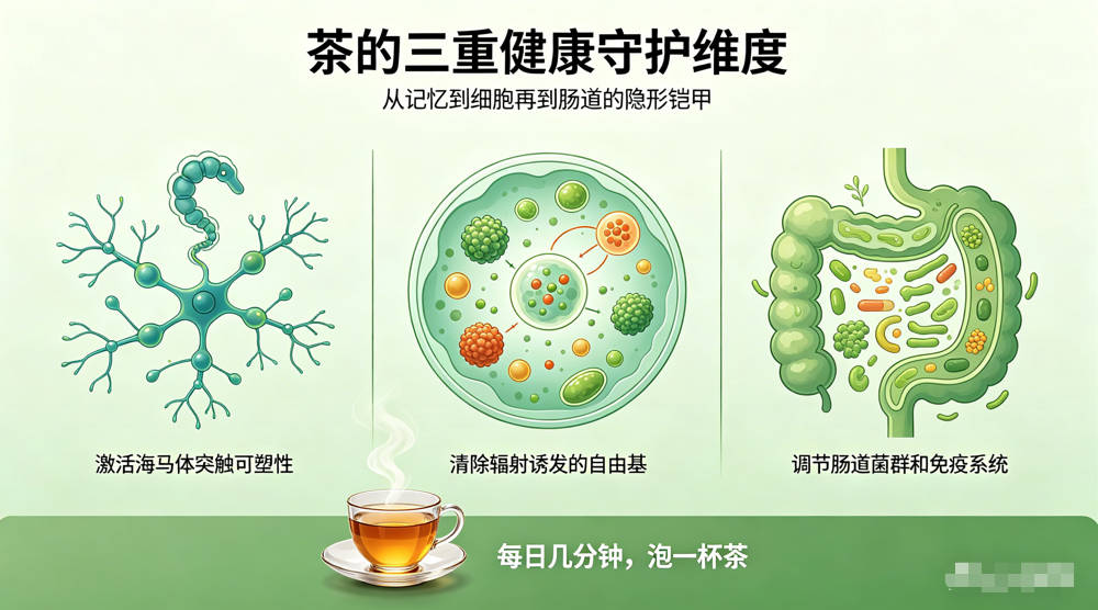 一杯茶里的三重“隐形铠甲”:提记忆、减辐射伤、强免疫-茶之家